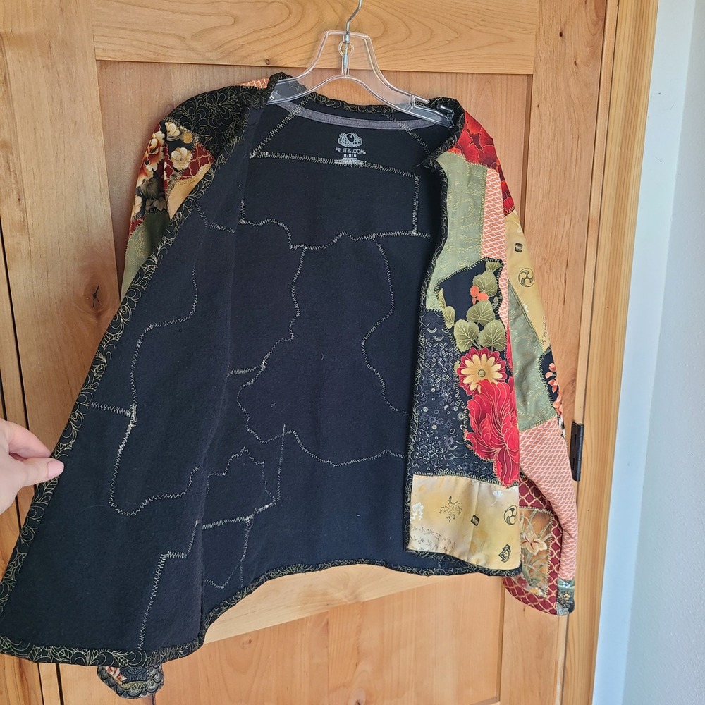 Fruit of the Loom MEDIUM Maximalist Patchwork Quilted Jacket‎ Artsy Cottagecore - Picture 3 of 9